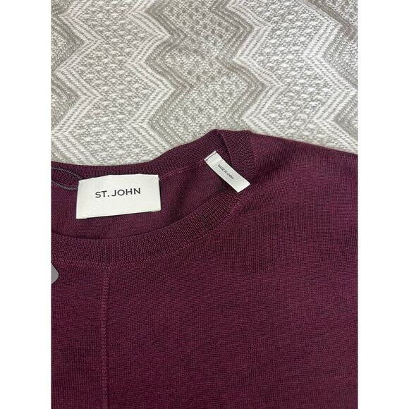 St. John Sleeveless Wool & Silk Sweater in Aubergine size S NWT Sophisticated - Picture 4 of 9